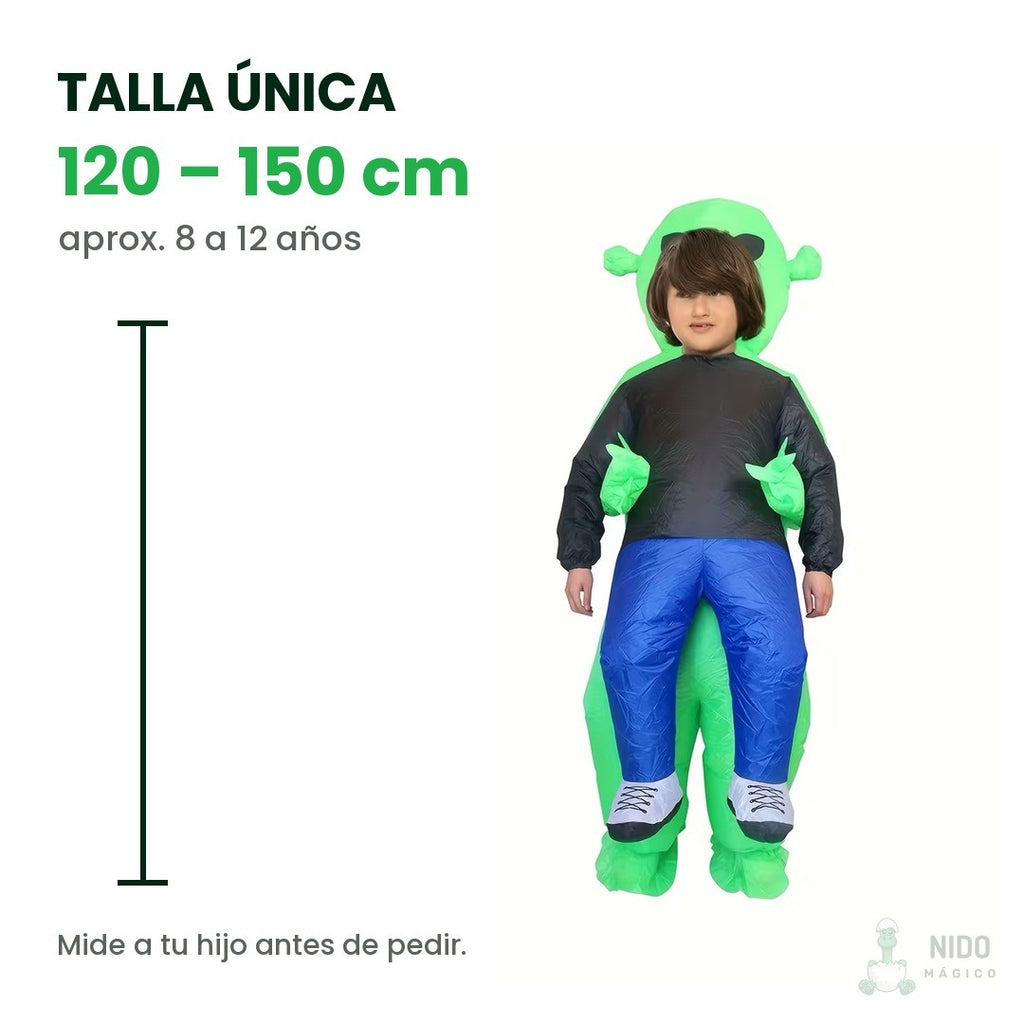 Talla única del disfraz inflable: 120 a 150 cm de estatura