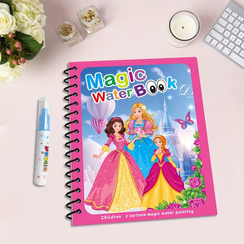 Libro Mágico de Agua diseño princesas, con su marcador