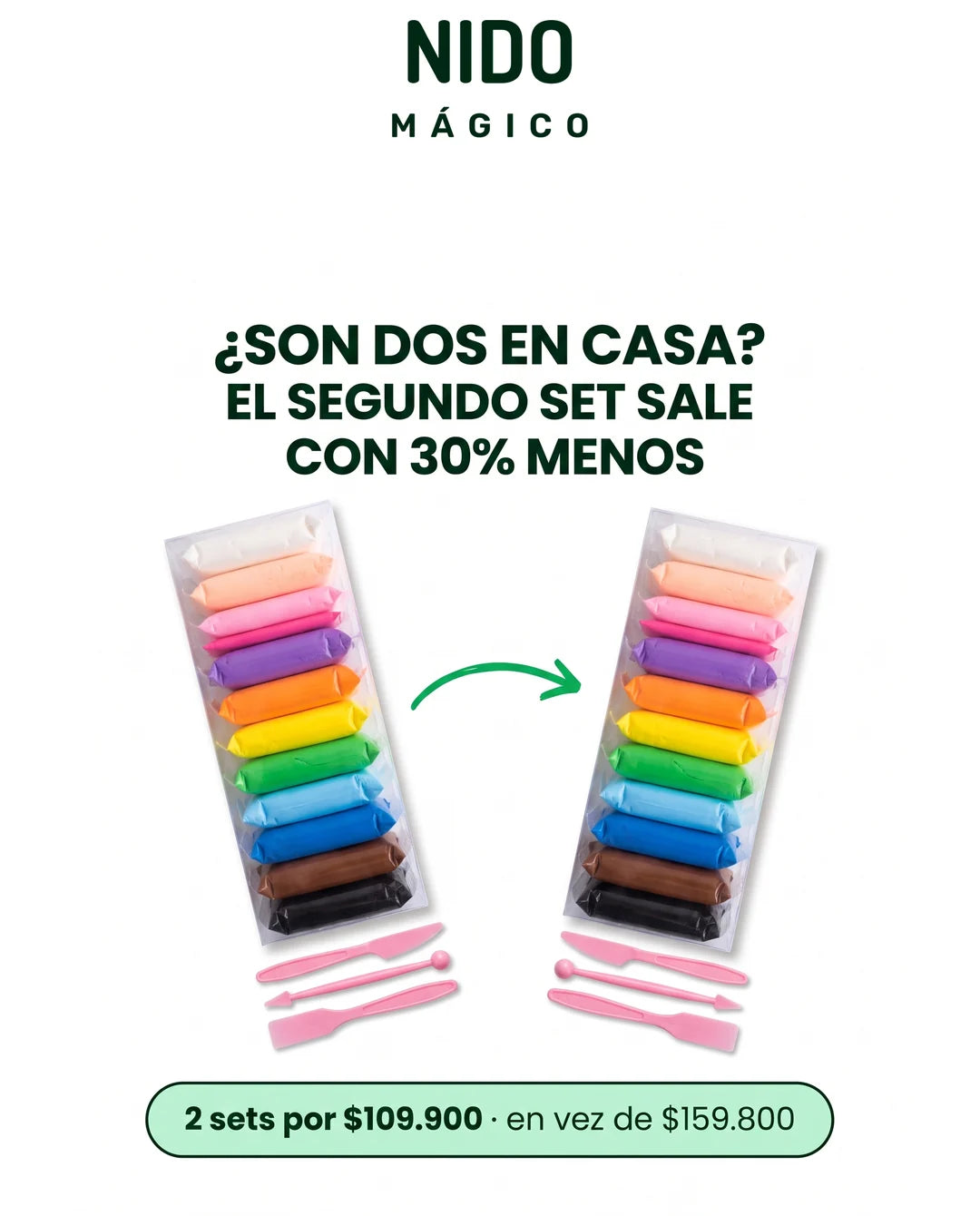 El segundo set con 30% menos