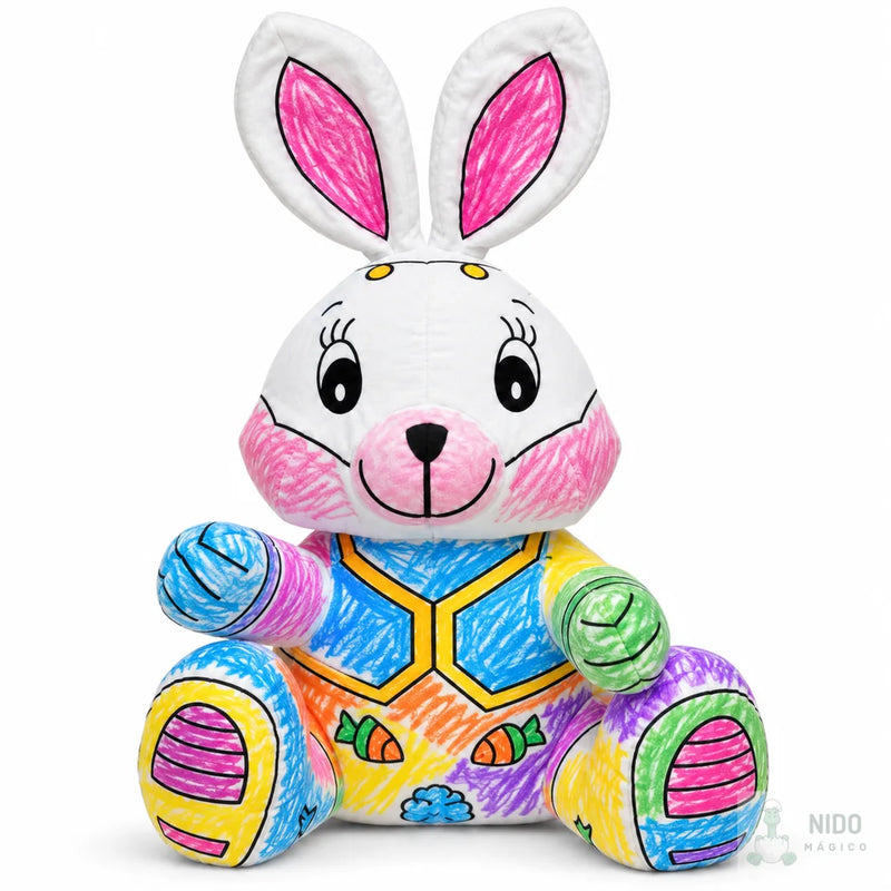 Peluche de conejo coloreado