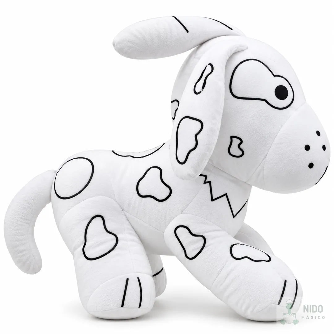 Peluche de perro en blanco, listo para colorear